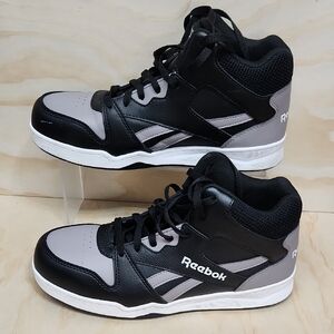 Reebok Men Black Gray White High-Top Sneakers Comp Toe Safety Shoe 10.5